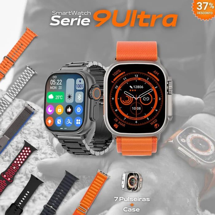 SmartWatch Serie 9 Ultra - Kit 7 Pulseiras + Case