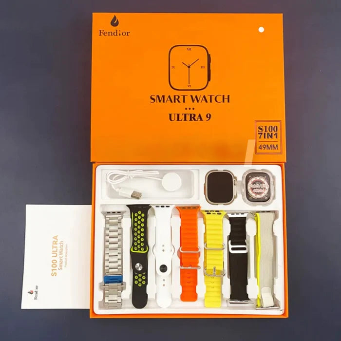 SmartWatch Serie 9 Ultra - Kit 7 Pulseiras + Case