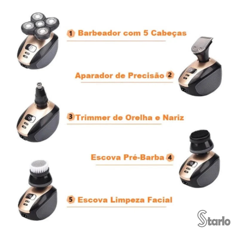 Barbeador e Aparador Elétrico 5 em 1 à Prova d' Água - Blend Pro