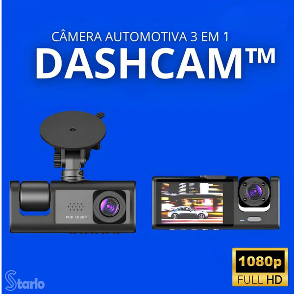 Câmera Veicular 3 em 1 com Visão Noturna - Dash Cam