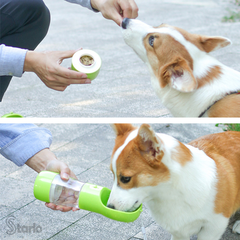 Garrafa de Água e Ração Portátil Para Cachorro