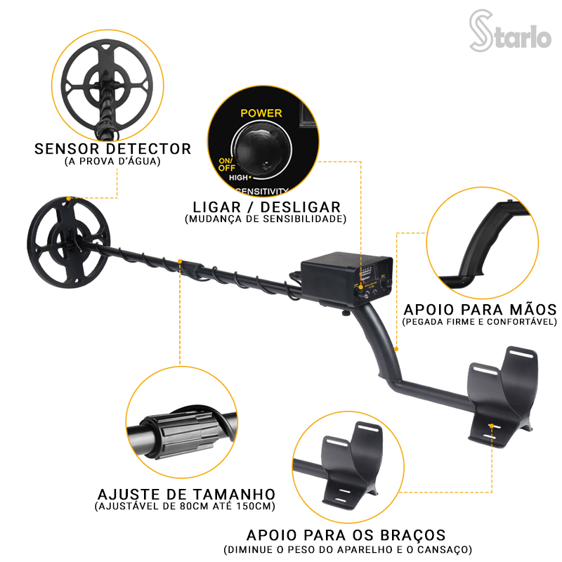 Detector de Metais Magnético Profissional