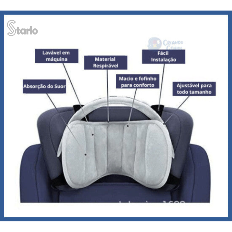 Cinto de Segurança e Almofada para cabeça de Crianças