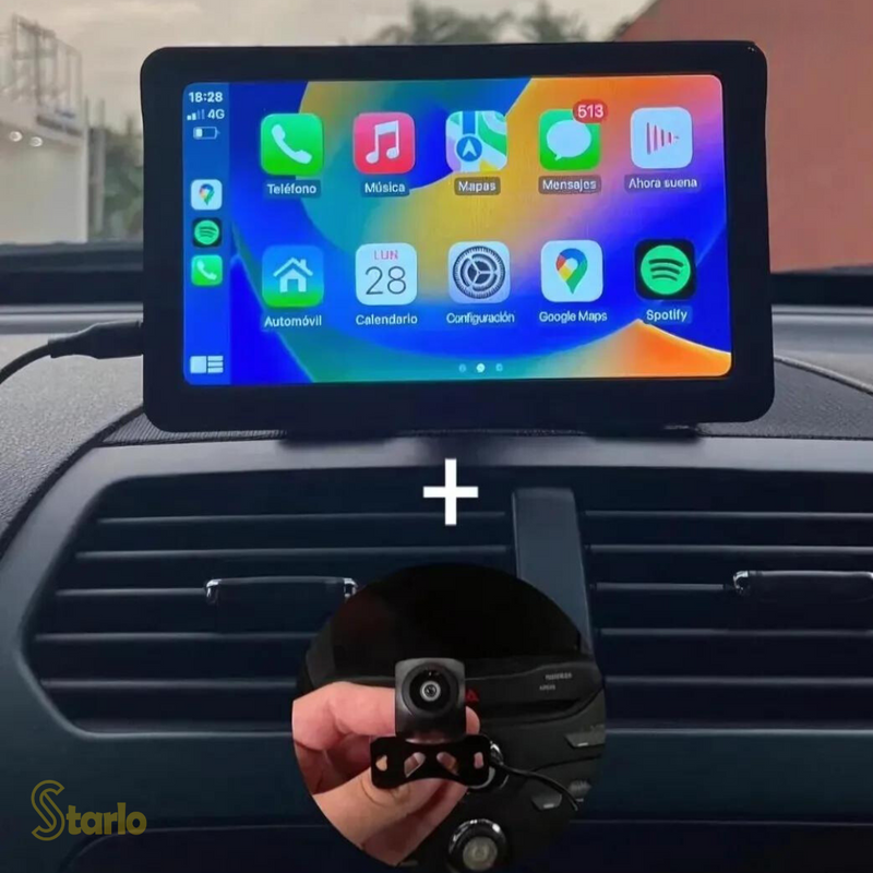 Tela Multimídia com CarPlay MaxTela Pro 7" + Câmera de Ré - Starlo