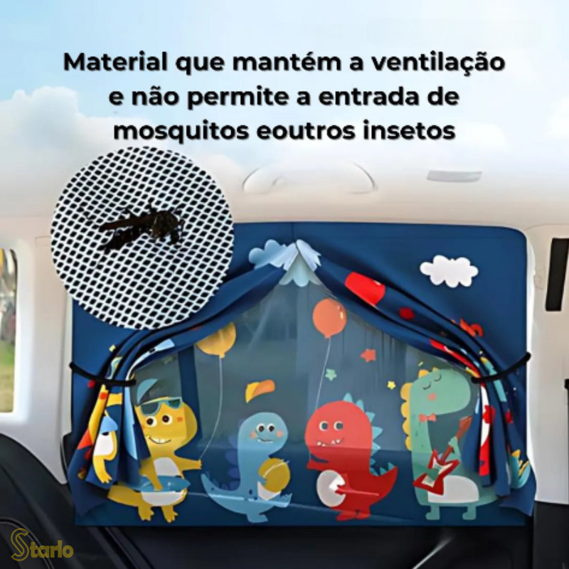 Protetor Solar Lateral Magnético com Desenhos Animados para Carros - Starlo