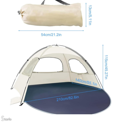 Tenda de Praia Portátil Pop-Up  Sombra para Qualquer Aventura ao Ar Livre