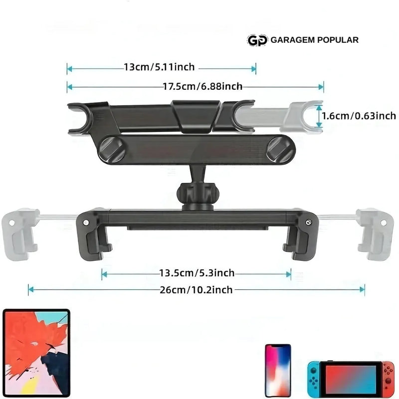 Porta Celular Rotativo para Encosto de Cabeça do Carro