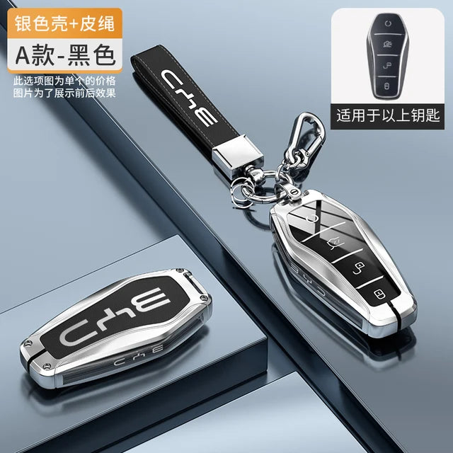 Zinc Alloy Leather Car Key Case, Holder Cover para BYD, Atto 3, Han EV, Dolphin, Durable, Second Song Pro, Tang Dm, Qin, Plus MAX, Yuan