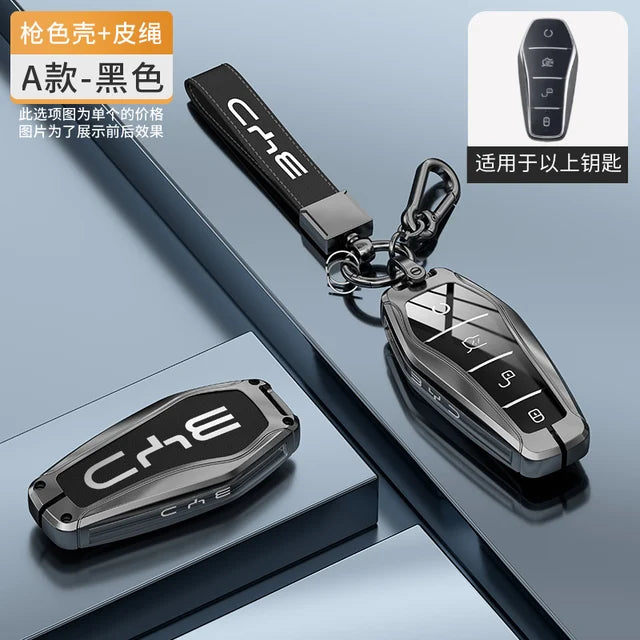 Zinc Alloy Leather Car Key Case, Holder Cover para BYD, Atto 3, Han EV, Dolphin, Durable, Second Song Pro, Tang Dm, Qin, Plus MAX, Yuan