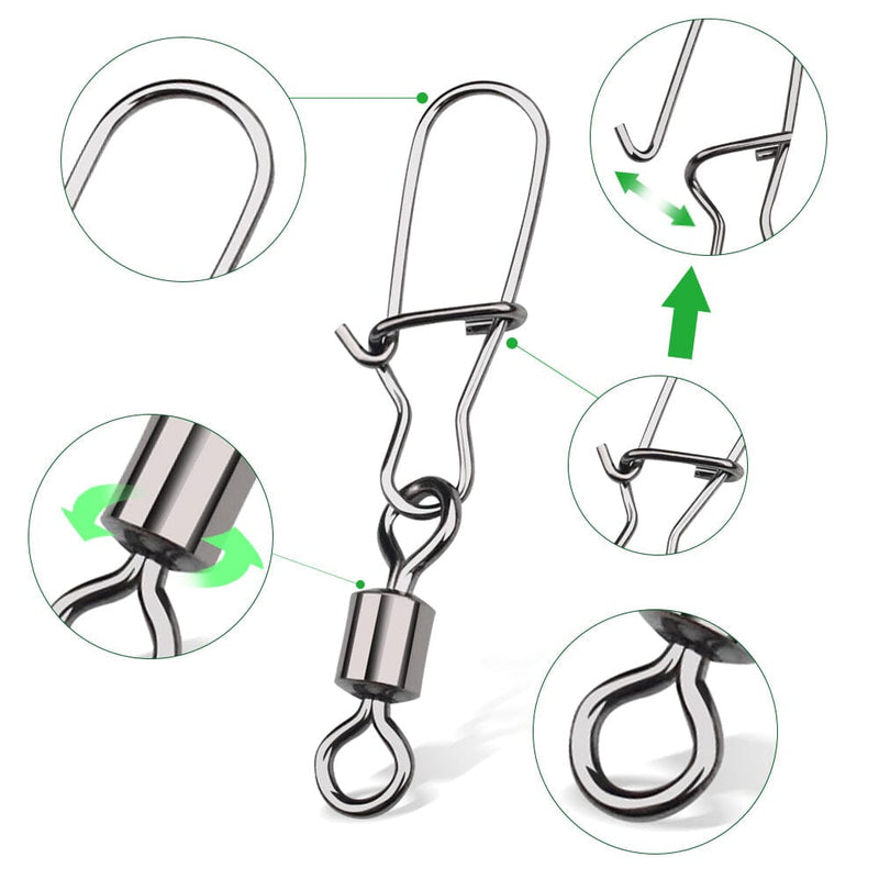 Aço inoxidável Pesca Conector Rolamento Giratório