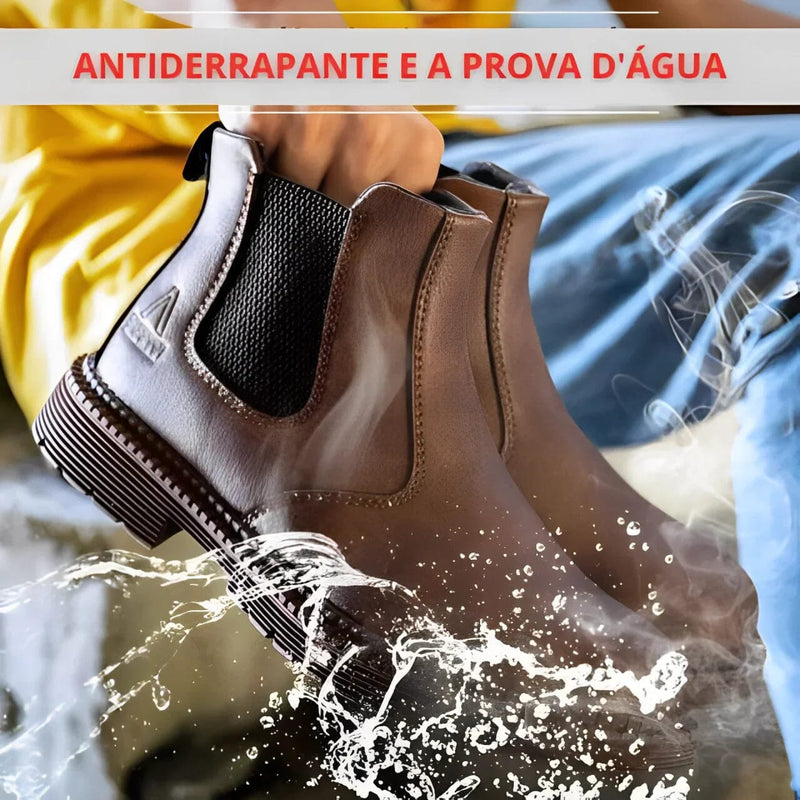 Bota de Couro Masculina Soldador