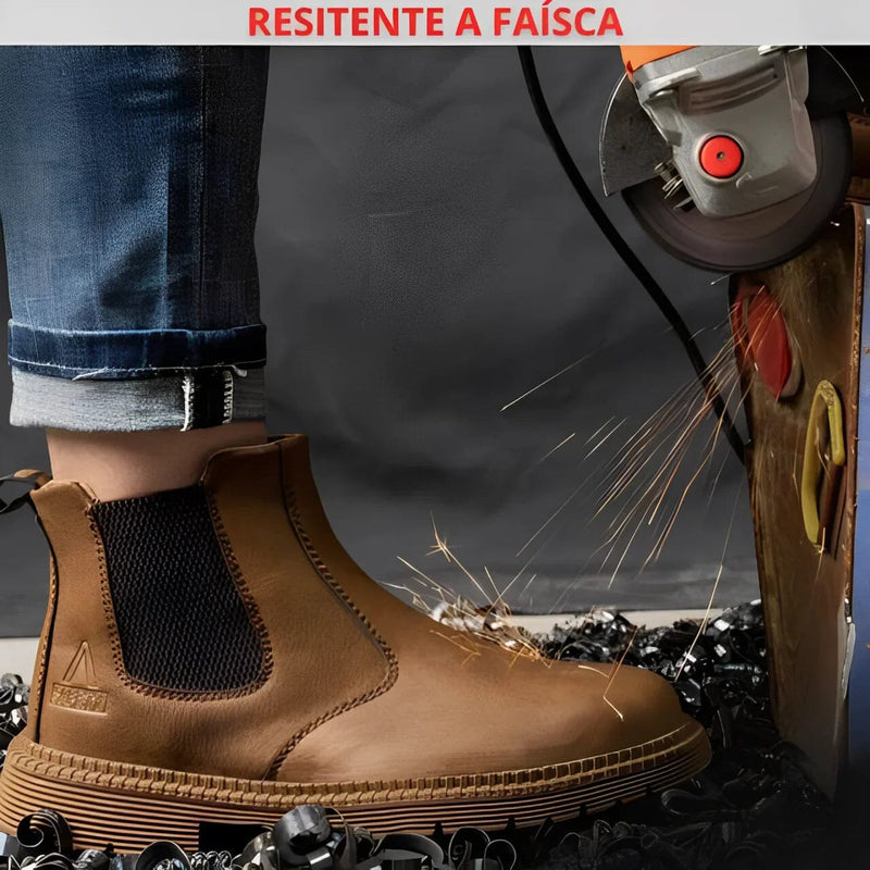 Bota de Couro Masculina Soldador