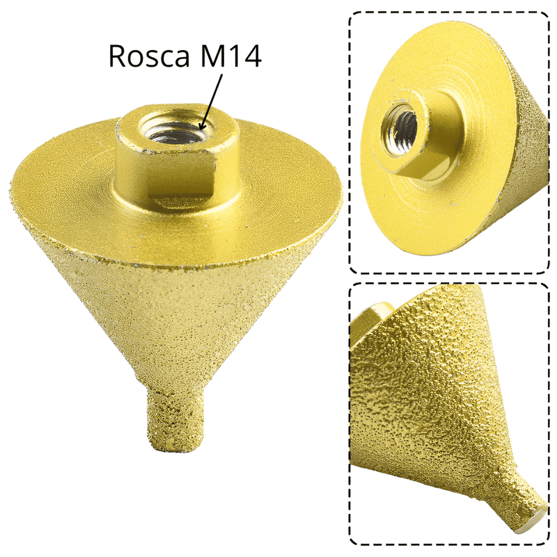 Broca Diamantada para Chanfro + Adaptador - Compre 1 Leve 2