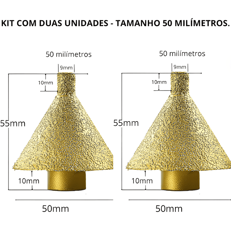 Broca Diamantada para Chanfro + Adaptador - Compre 1 Leve 2