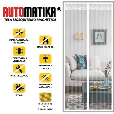 Tela Magnética Antimosquito para Portas