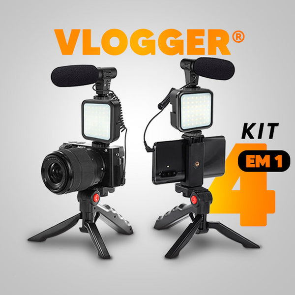 Vlogger - Kit de gravação 4 EM 1