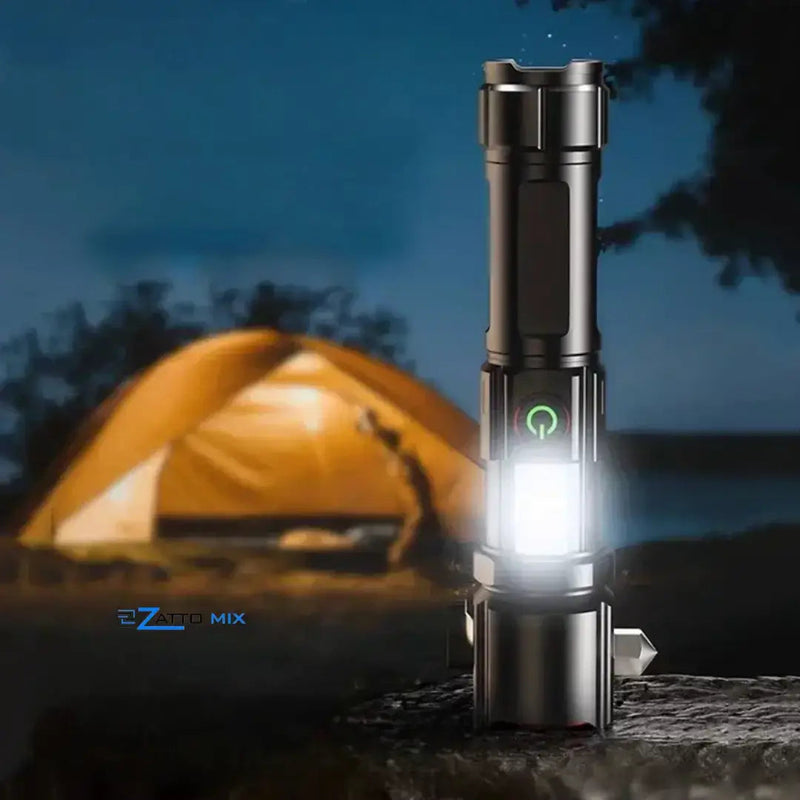 Lanterna Tática Laser 7 em 1 - Bateria Potente de Lítio 26650 4500mAh